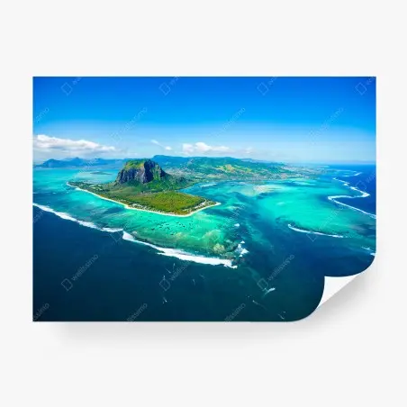 Fototapete Le Morne panorama der türkislagune – Pixers®