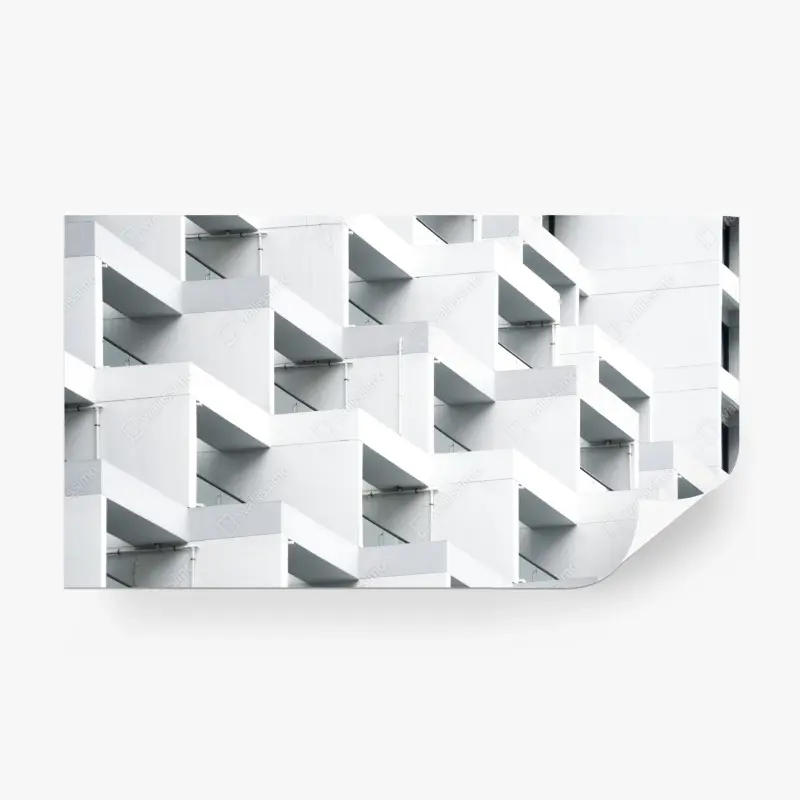 Fototapete weiße betonfassade im geometrischen muster