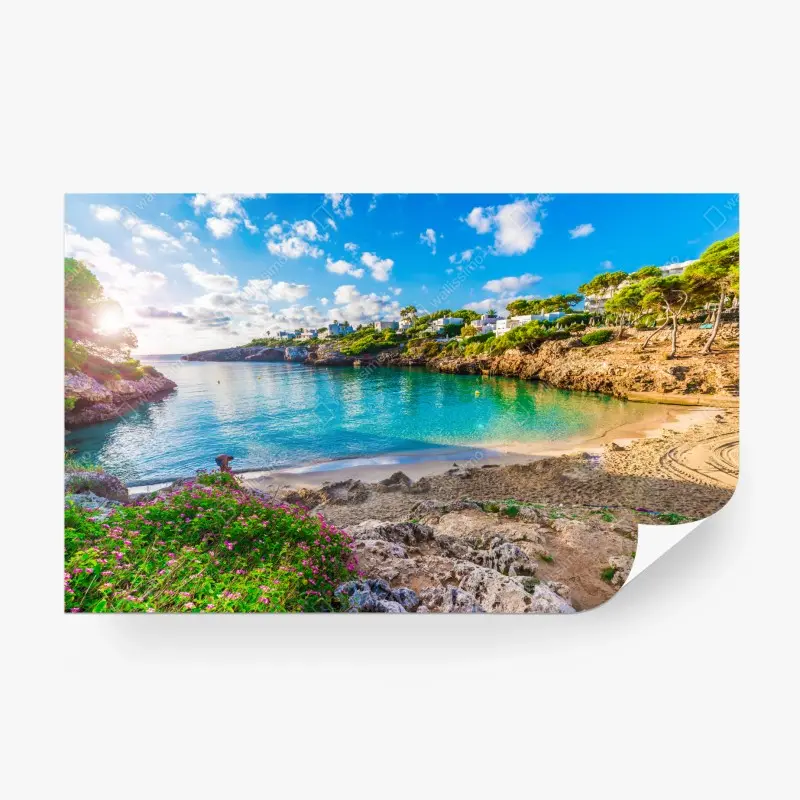 Fototapete sonnige Cala Esmeralda türkisbucht