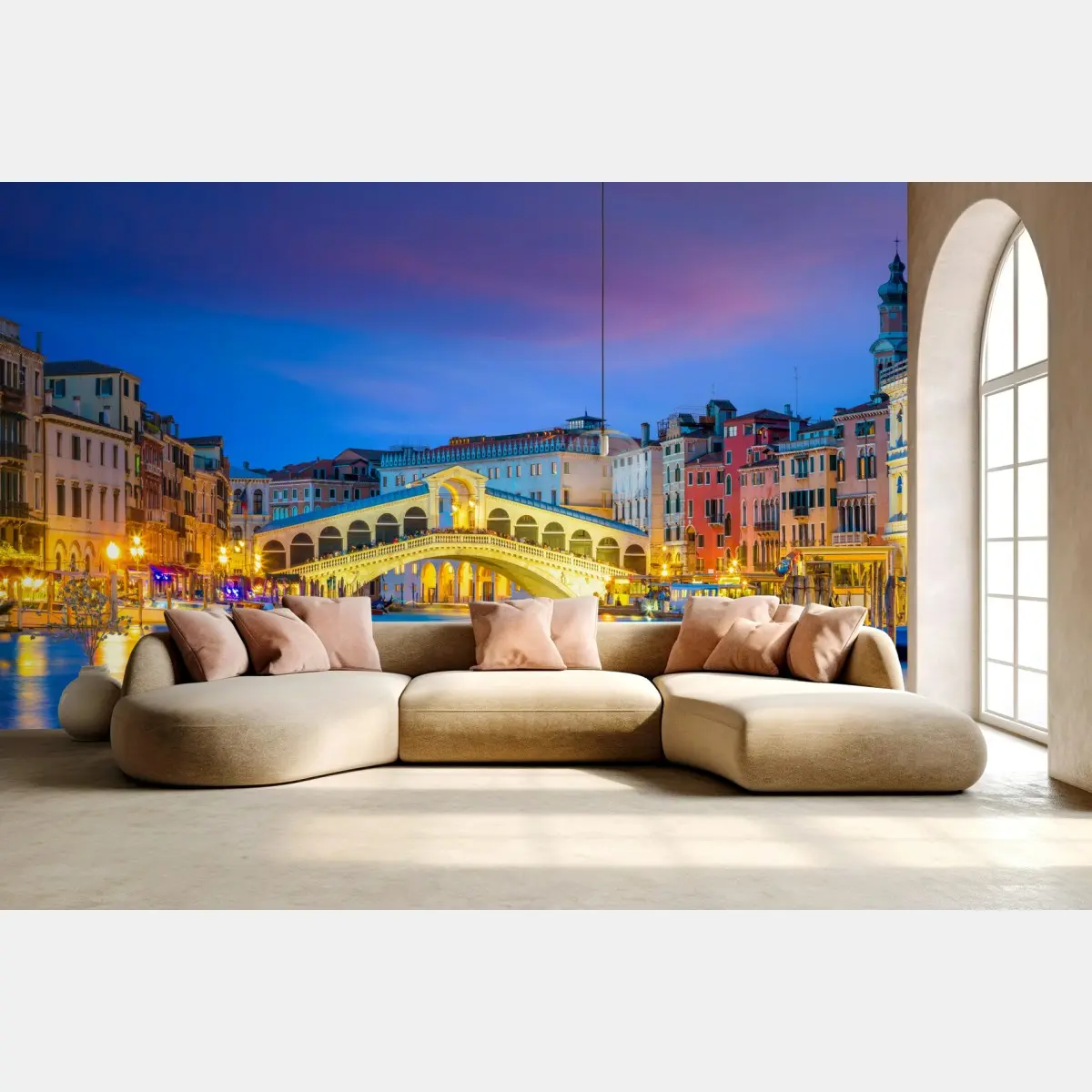 Fototapete Rialto brücke bei dämmerung, Venedig – Pixers®