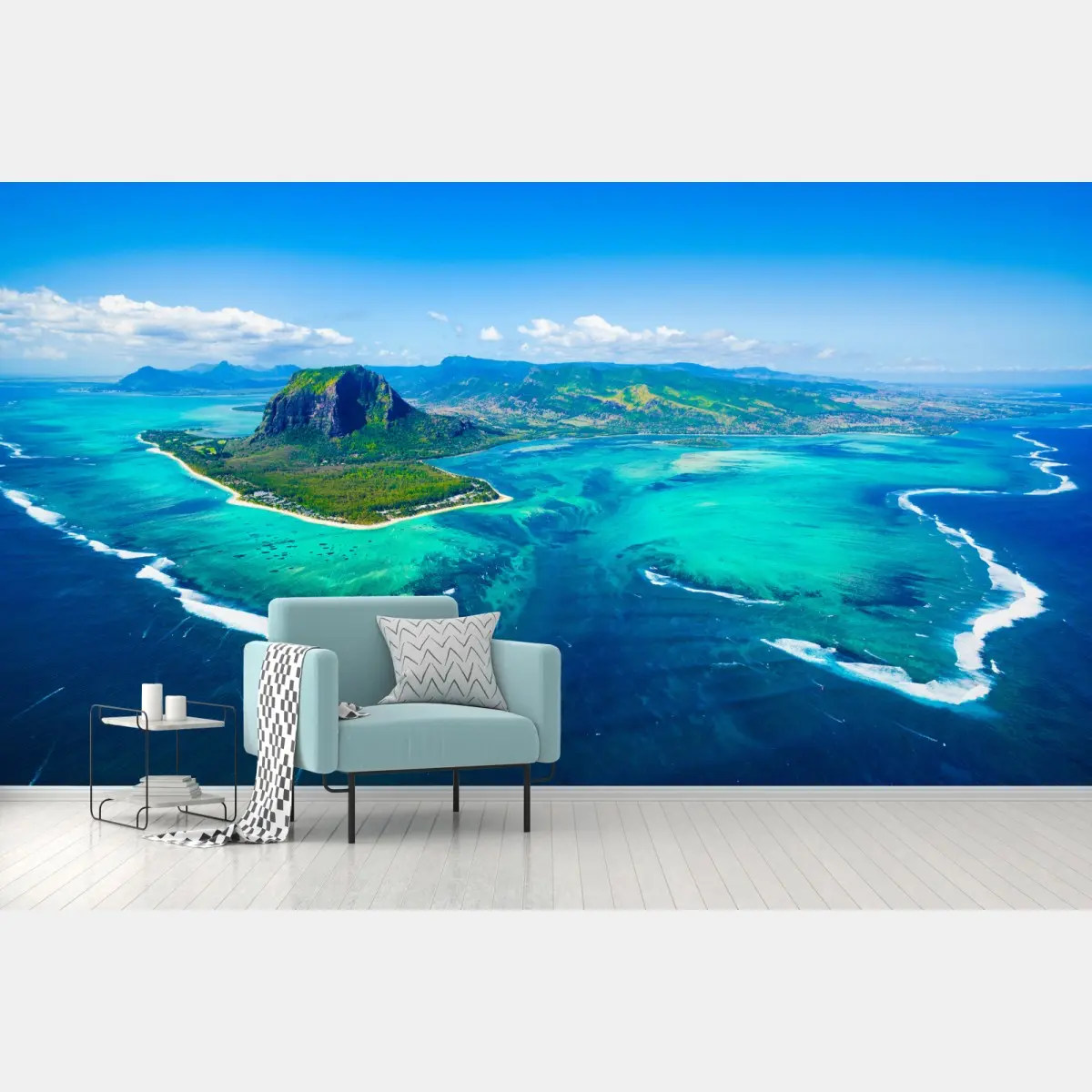 Fototapete panorama Le Morne über der lagune von Mauritius – Pixers®