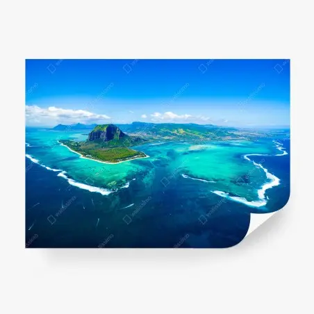 Fototapete panorama Le Morne über der lagune von Mauritius – Pixers®