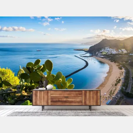 Fototapete sonniger strand Las Teresitas panorama – Pixers®