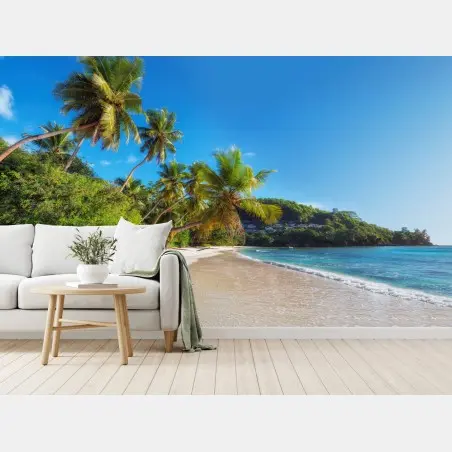 Fototapete tropischer palmstrand – Pixers®