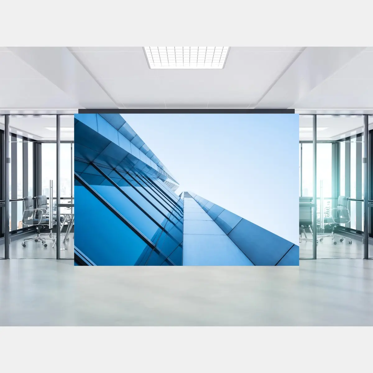 Fototapete moderne blaue glasfassade – Pixers®