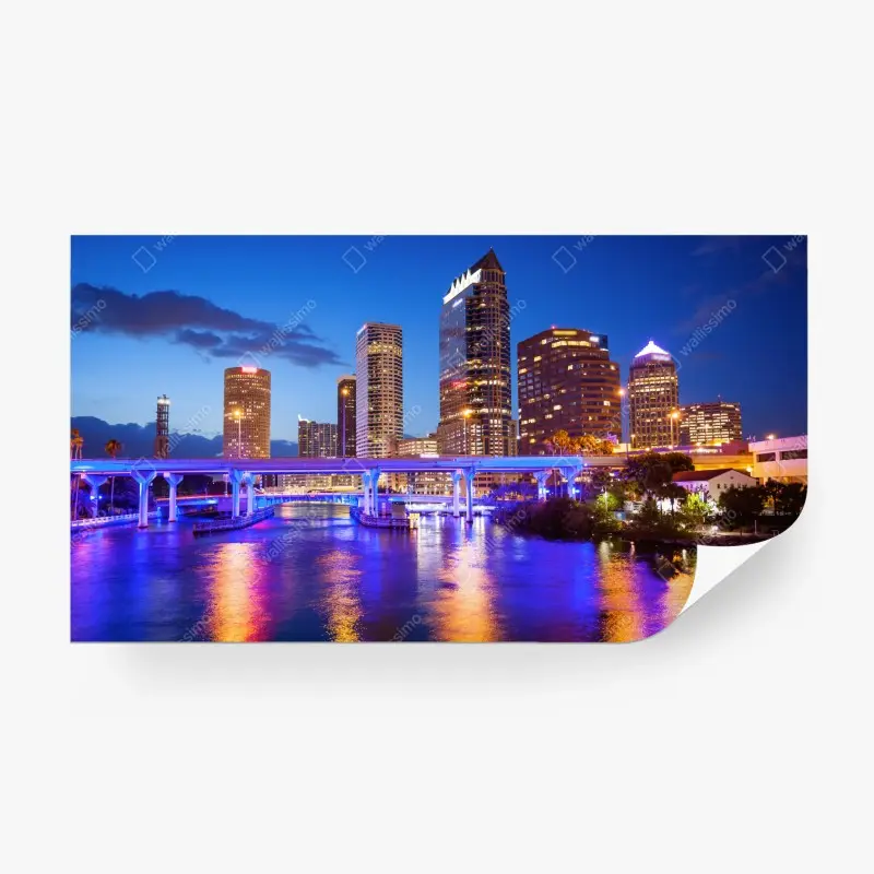 Fototapete Tampa skyline bei nacht