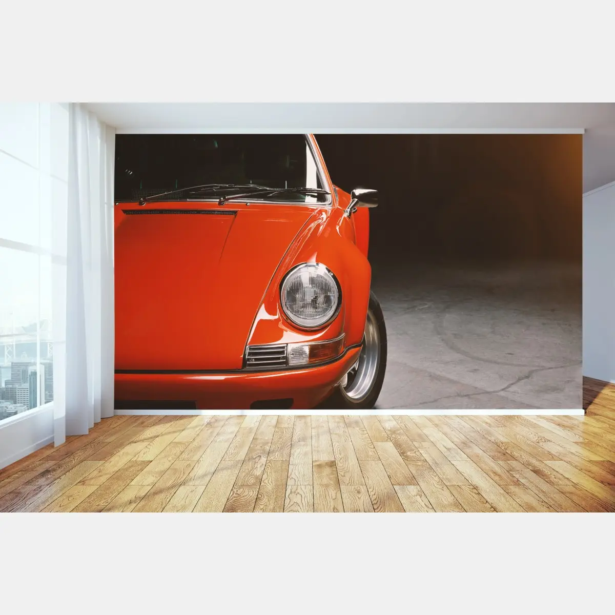 Fototapete roter oldtimer sportwagen nahaufnahme – Pixers®