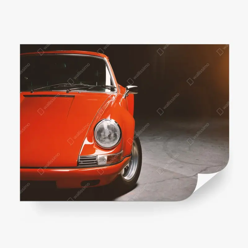 Fototapete roter oldtimer sportwagen nahaufnahme