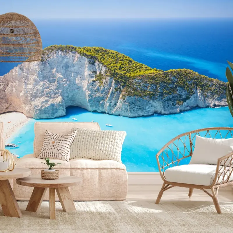 Fototapete Navagio-Bucht türkisblauer strand, Zakynthos