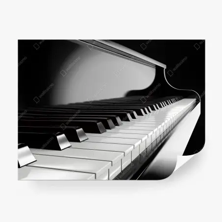 Fototapete elegante schwarzweiß klaviertasten – Pixers®