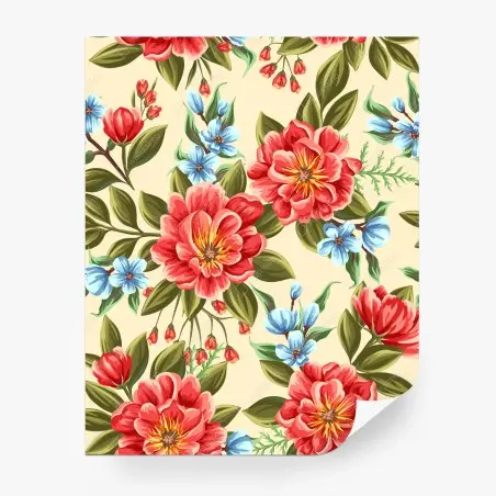 Fototapete lebhaftes aquarell blumenmuster – Pixers®