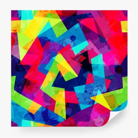 Fototapete lebendige geometrische aquarell-collage – Pixers®