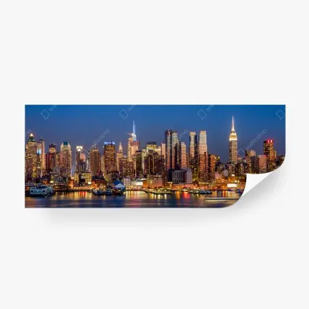 Fototapete panorama von New York bei dämmerung – Pixers®