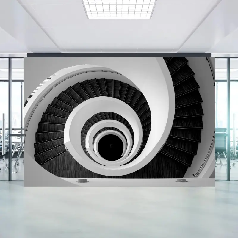 Fototapete spiraltreppe in monochrom