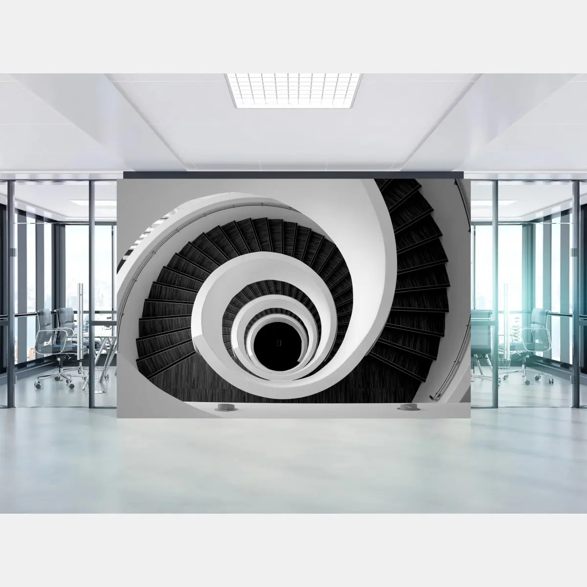 Fototapete spiraltreppe in monochrom – Pixers®