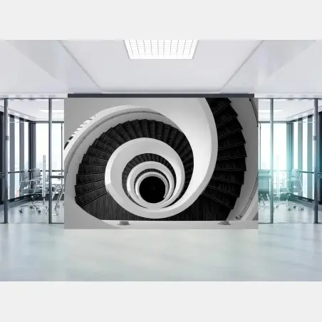 Fototapete spiraltreppe in monochrom – Pixers®