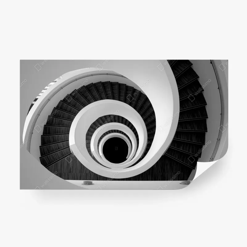 Fototapete spiraltreppe in monochrom