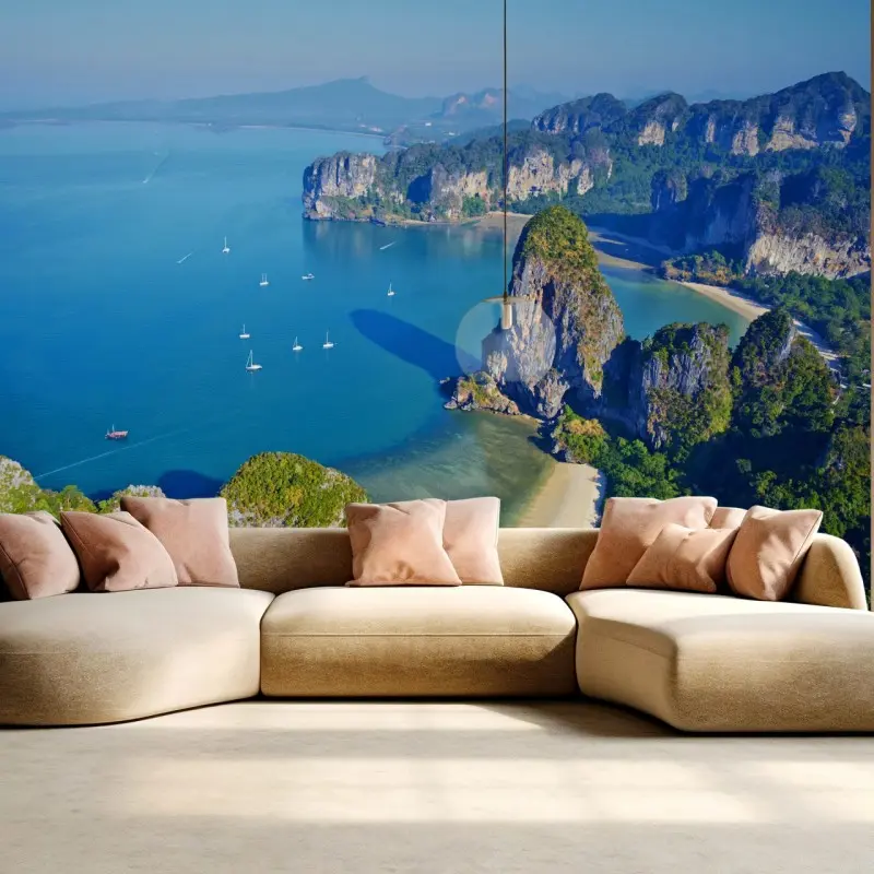 Fototapete türkise insel- und klippenlandschaft