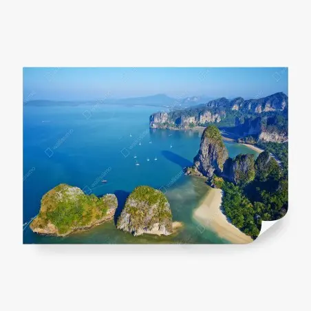 Fototapete türkise insel- und klippenlandschaft – Pixers®