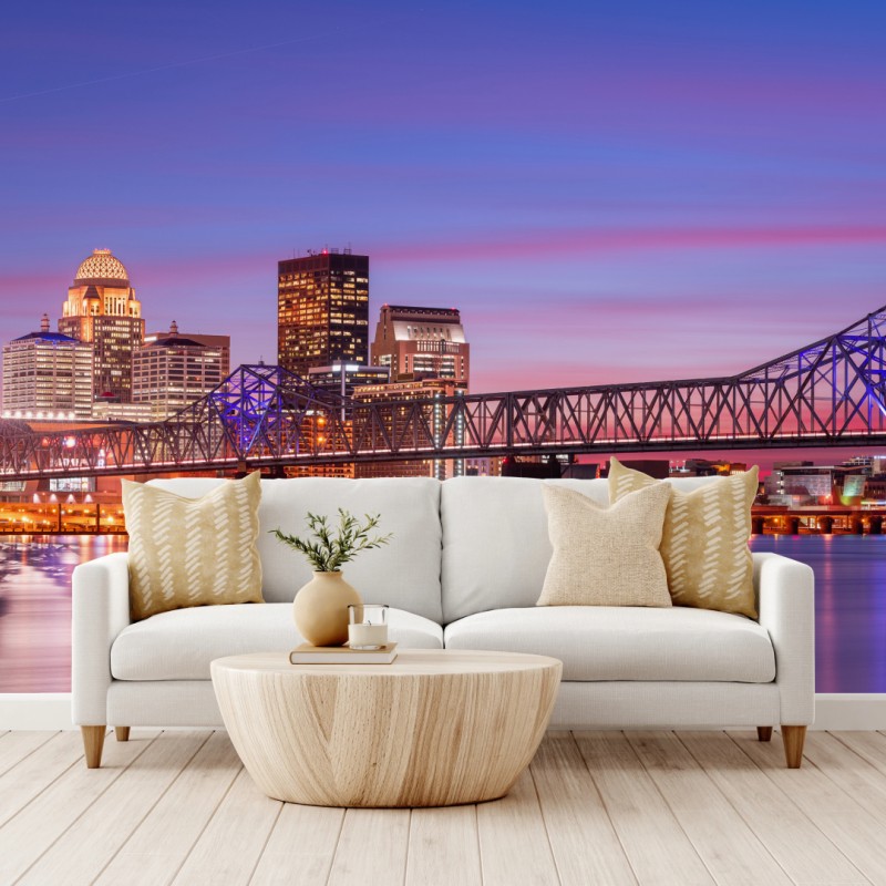 Fototapete Louisville skyline bei dämmerung