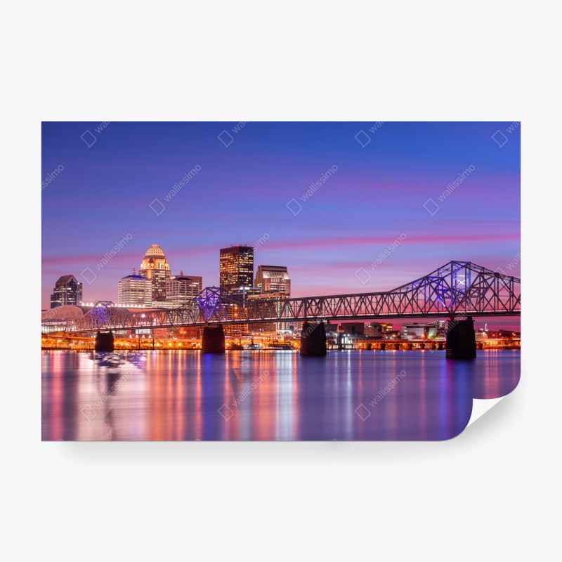 Fototapete Louisville skyline bei dämmerung