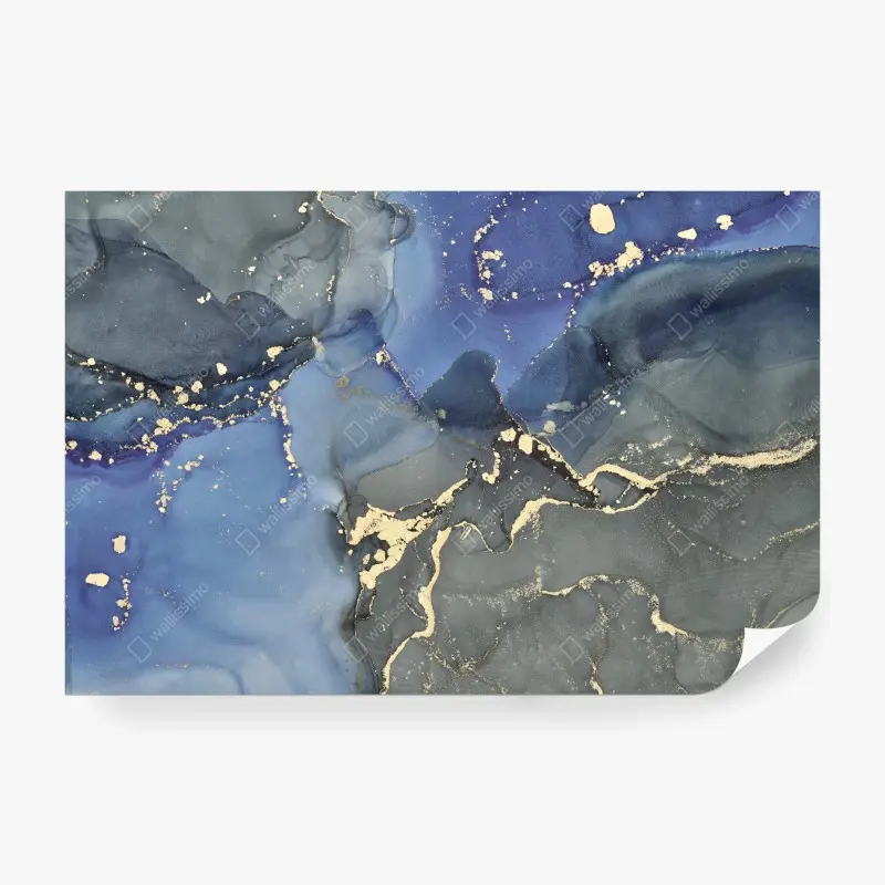 Fototapete luxuriöse blau-goldene abstraktion