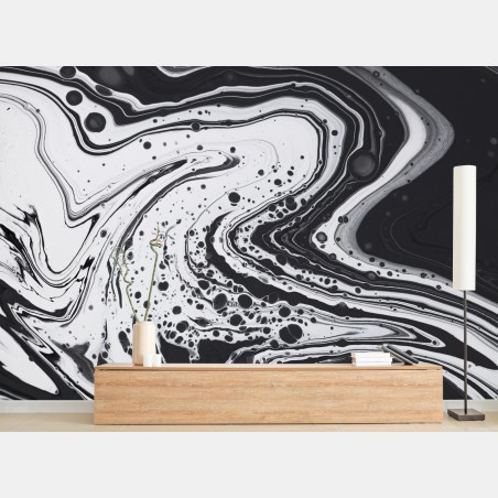 Fototapete schwarz-weißes marmormuster – Pixers®