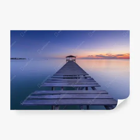 Fototapete ruhiger steg bei sonnenuntergang – Pixers®