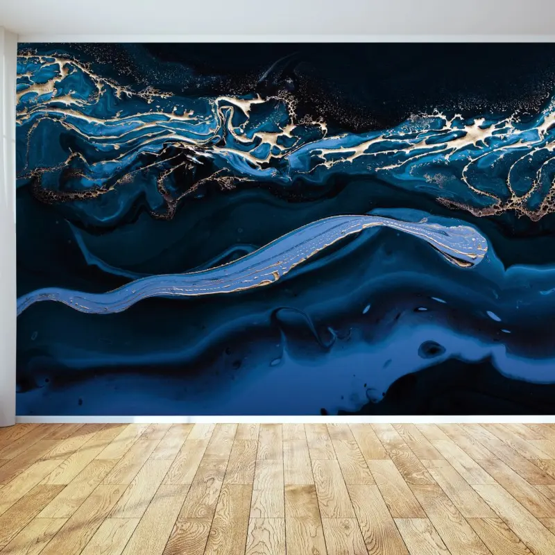 Fototapete marineblaue und goldene abstraktion
