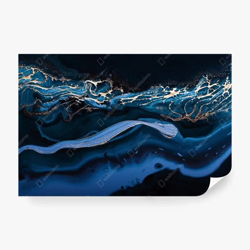 Fototapete marineblaue und goldene abstraktion