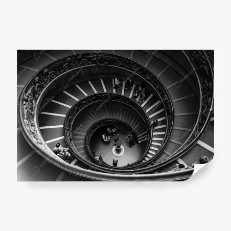 Fototapete dramatische spiraltreppe in monochrom – Pixers®