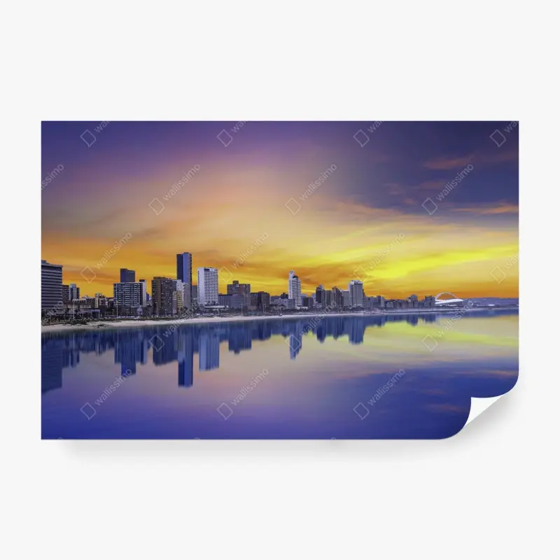 Fototapete Durban dämmerung skyline am strand