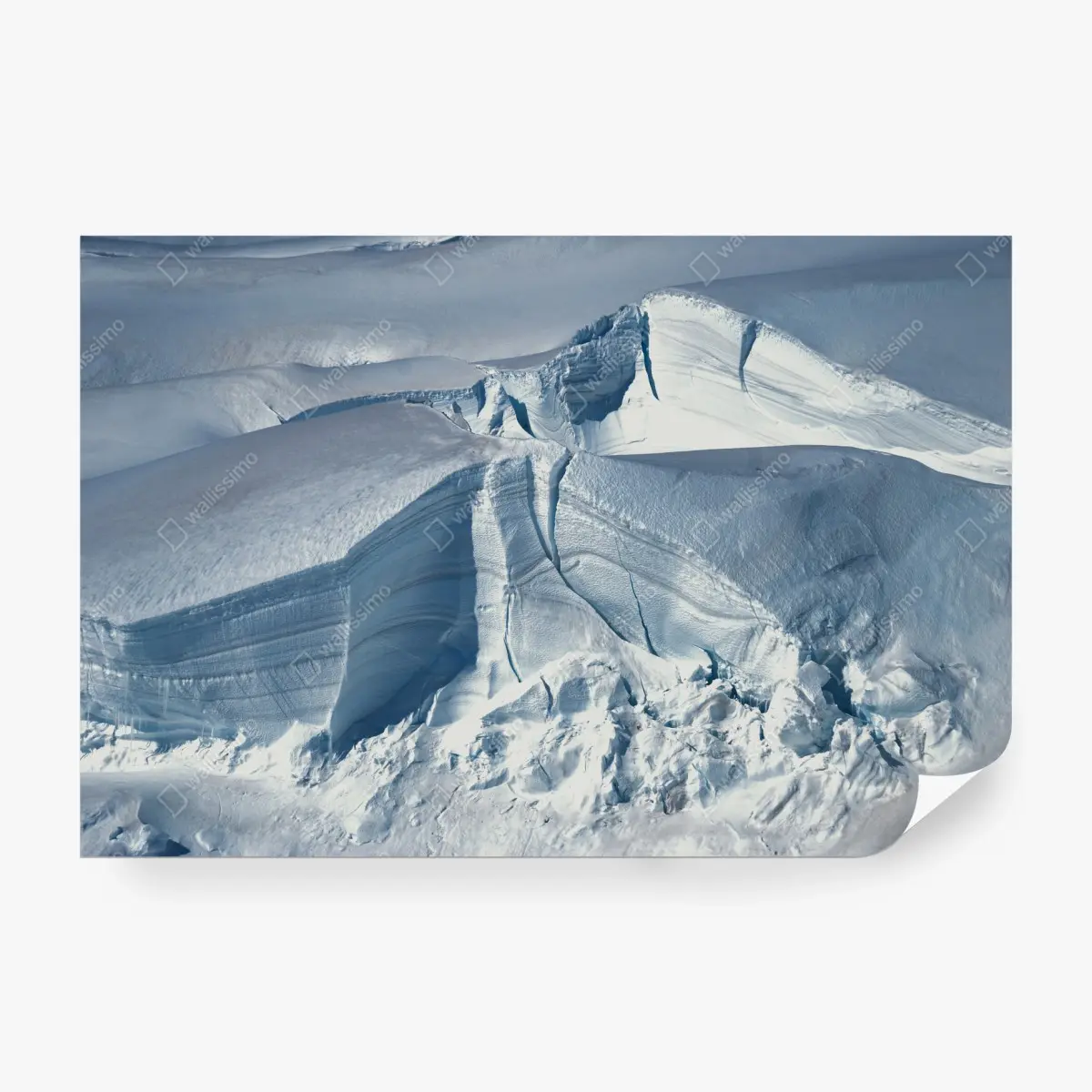 Fototapete gletscherlandschaft mit tiefen spalten – Pixers®