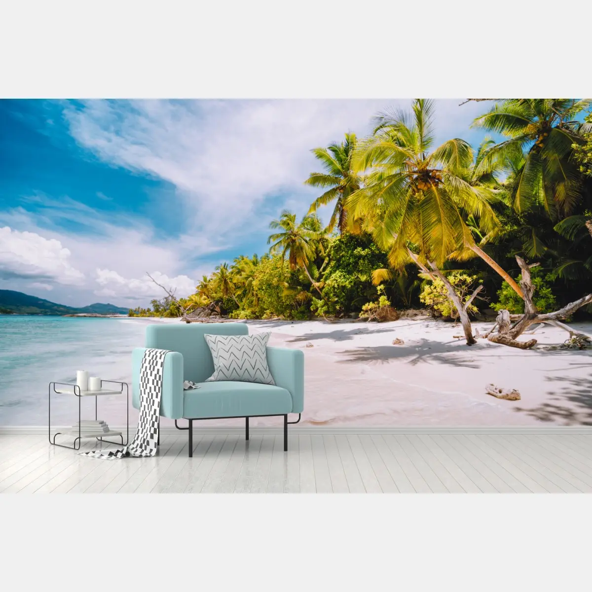 Fototapete tropischer strandidyll mit palmen – Pixers®