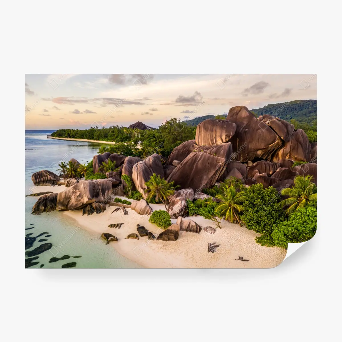 Fototapete Anse d'Argent tropischer granitstrand – Pixers®