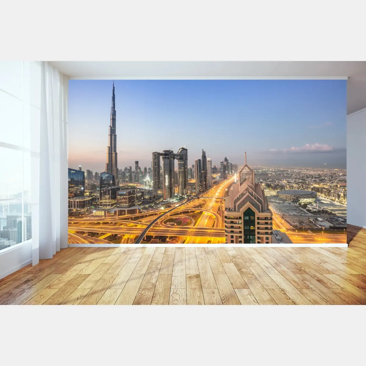 Fototapete skyline von Dubai bei dämmerung – Pixers®
