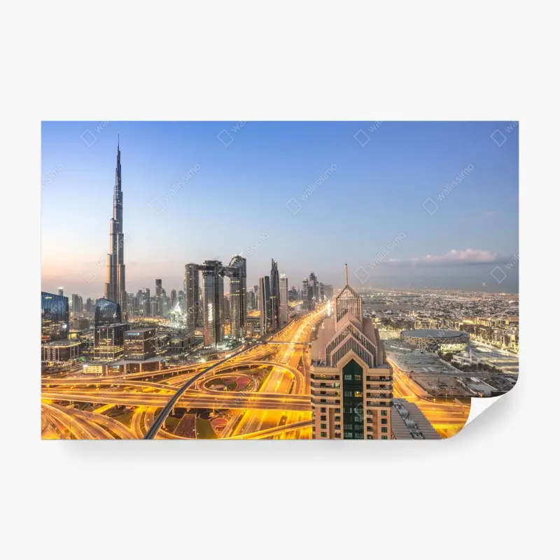 Fototapete skyline von Dubai bei dämmerung