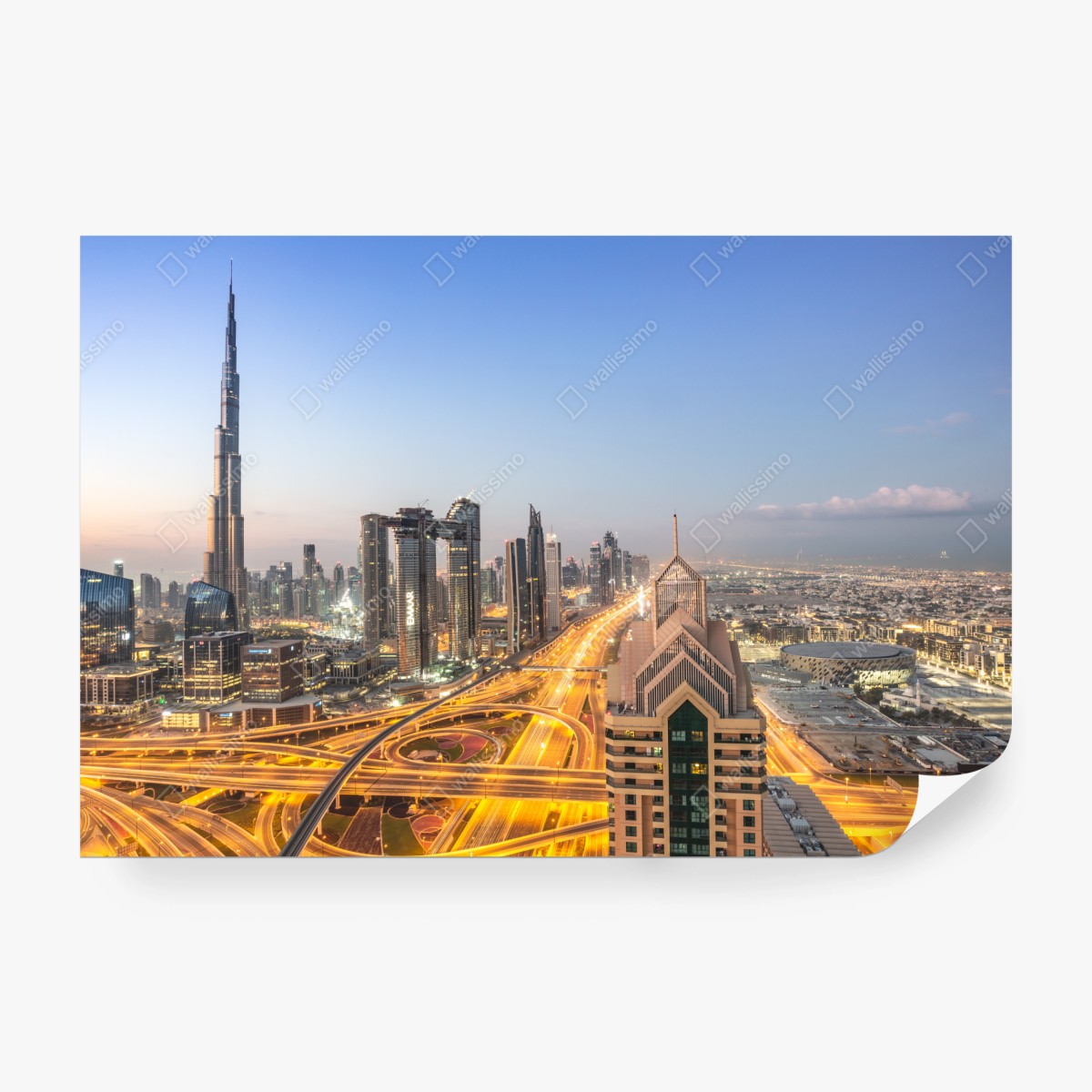 Fototapete skyline von Dubai bei dämmerung – Pixers®