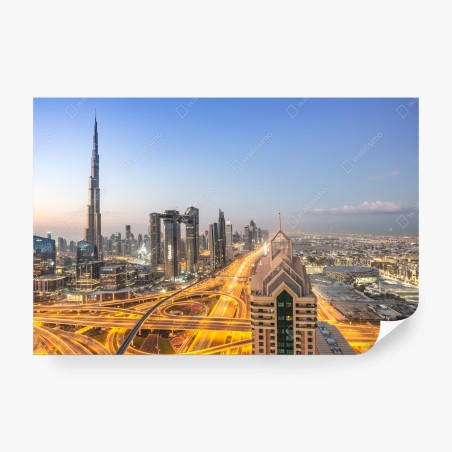 Fototapete skyline von Dubai bei dämmerung – Pixers®