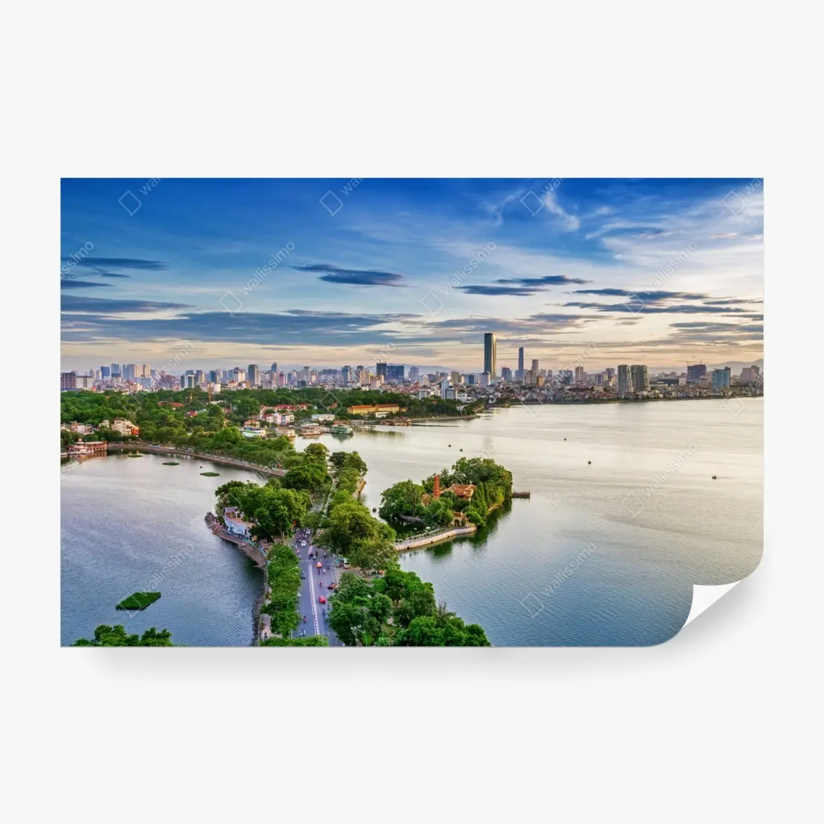Fototapete ruhige städtische panorama am see – Pixers®