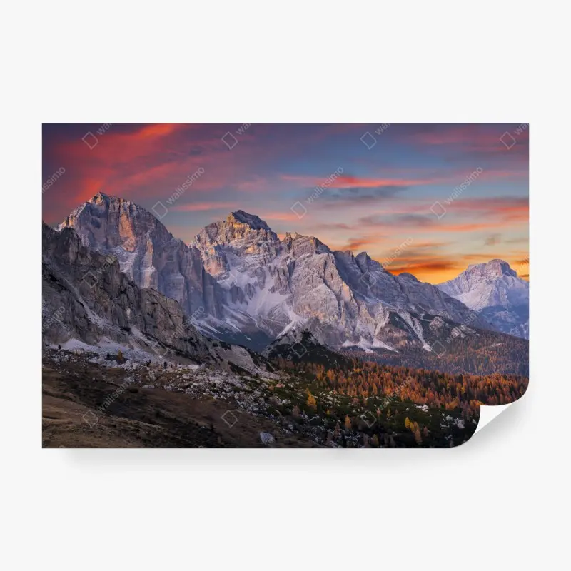 Fototapete majestätischer herbstlicher sonnenuntergang in den bergen