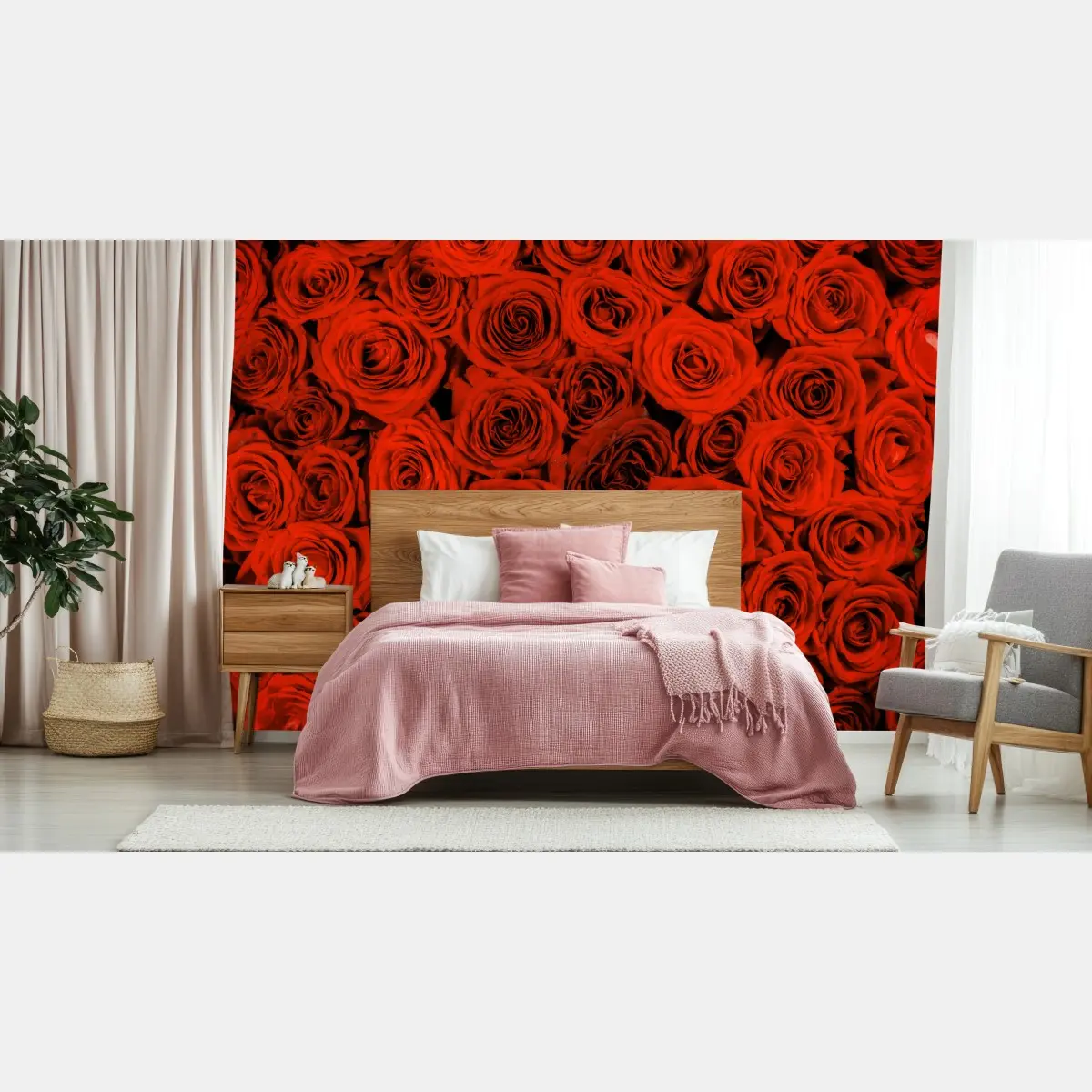 Fototapete prächtiger strauß roter rosen – Pixers®