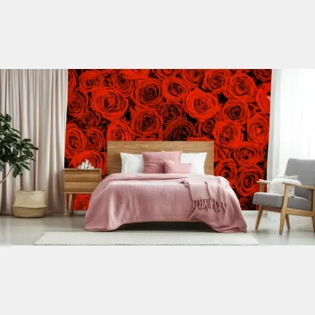 Fototapete prächtiger strauß roter rosen – Pixers®