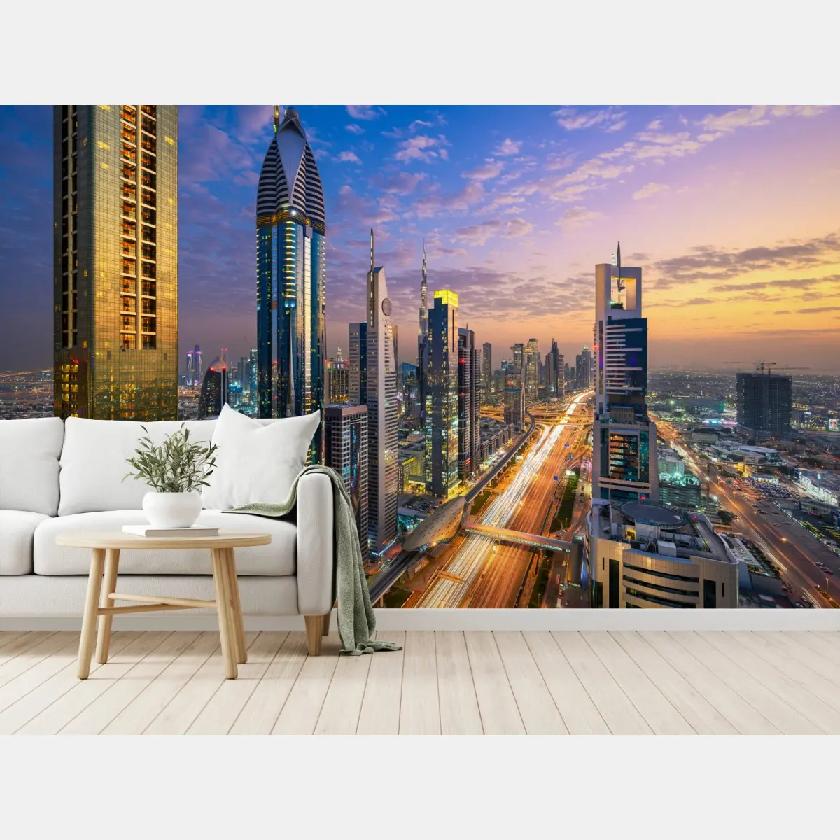 Fototapete stadtszene Dubais bei dämmerung – Pixers®