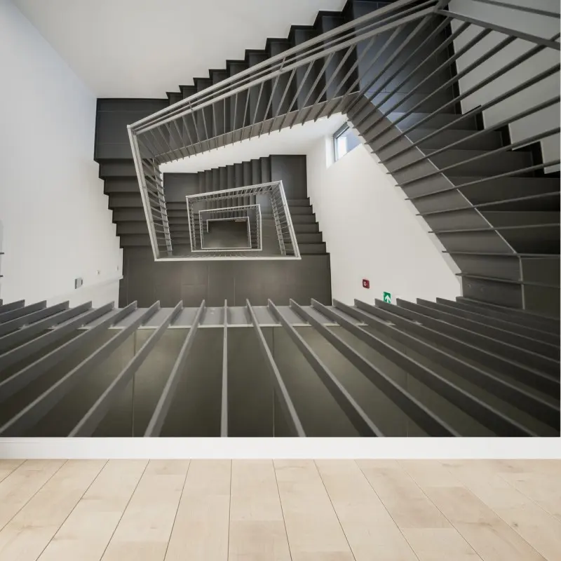 Fototapete geometrisches treppenhaus in perspektive