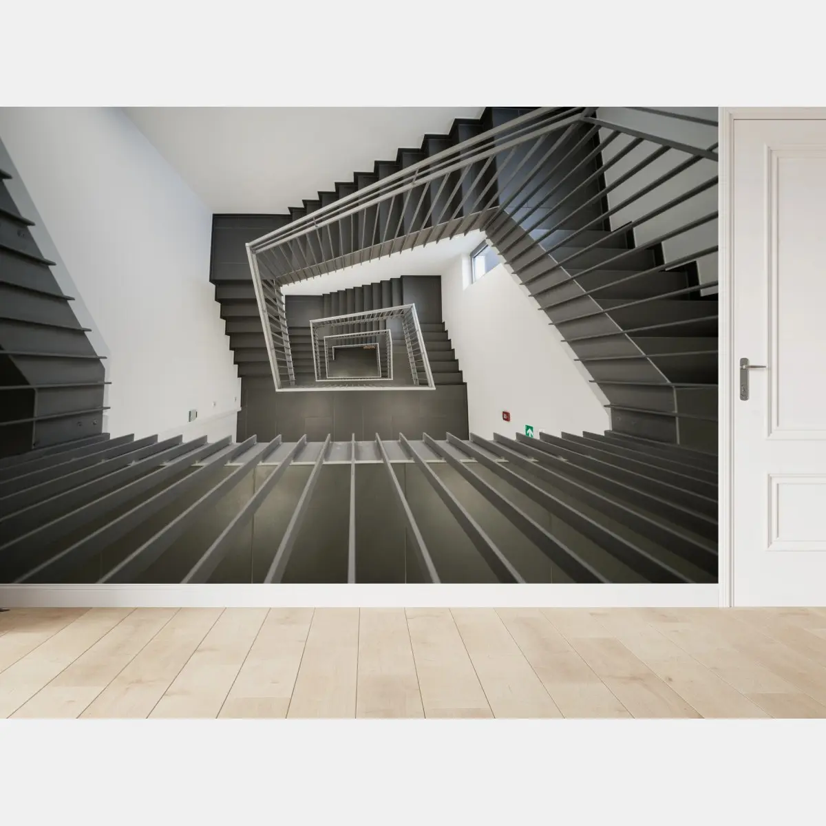 Fototapete geometrisches treppenhaus in perspektive – Pixers®