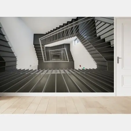 Fototapete geometrisches treppenhaus in perspektive – Pixers®