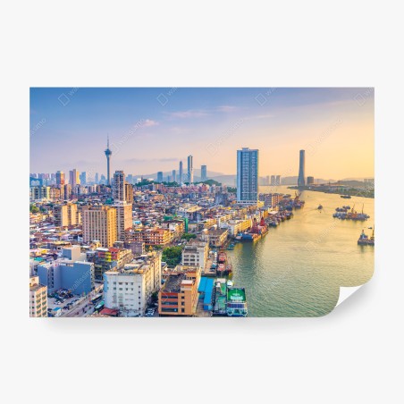 Fototapete Macau skyline bei sonnenuntergang – Pixers®