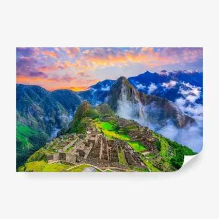 Fototapete sonnenuntergang über Machu Picchu antike Inka-zitadelle – Pixers®