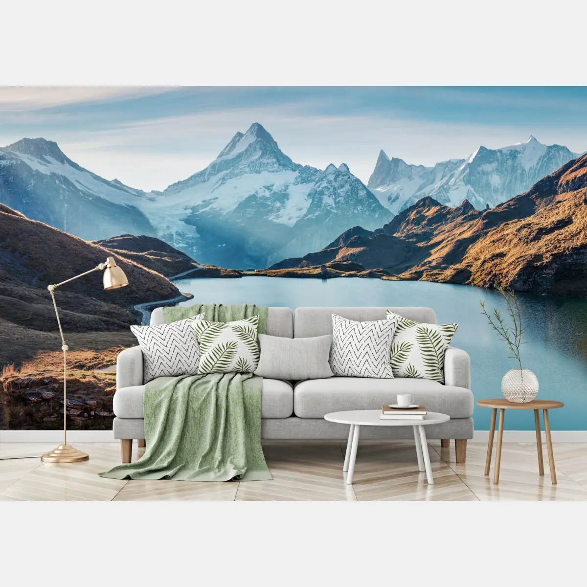 Fototapete sonnenaufgang über Bachalpsee, Schweizer Alpen – Pixers®